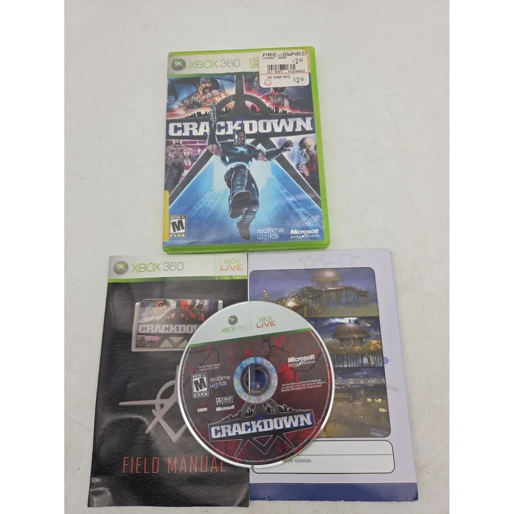 Crackdown 1 (Microsoft Xbox 360, 2007) Complete W/ Manual and Map - TESTED